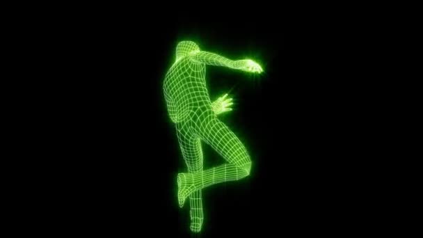 Mma Rúgás Animáció Hologram Rácsszerkezet Neonvilágítás — Stock videók