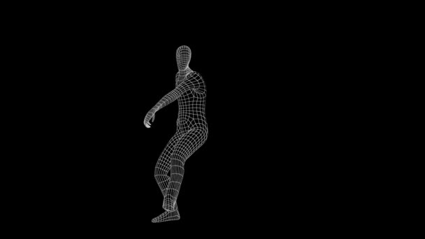 Honkbal Werpen Animatie Hologram Grid Textuur Neonverlichting — Stockvideo