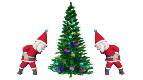 Babbo Natale Che Balla Albero Natale Babbo Natale Animazione Natalizia — Video Stock