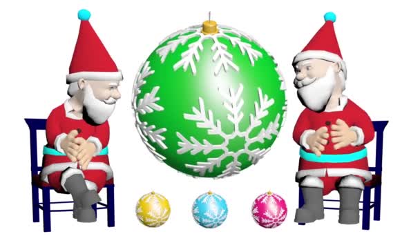 圣诞老人在圣诞节前说话 圣诞快乐3D动画 圣诞老人在谈论圣诞节 — 图库视频影像