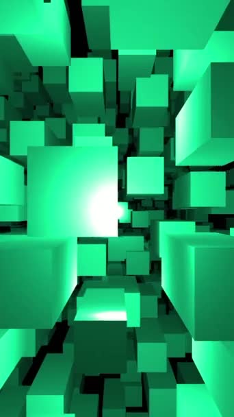 Екранний Рятівник Знімок Екрана Кубічний Тунель Анімація Нескінченний Рух Тунелю — стокове відео