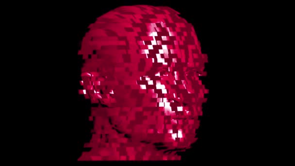 Assembling Human Head Cubes Rotating Animation Showing Process Building Human — Stock Video