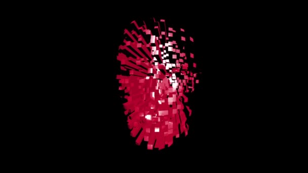 Збірка Людської Голови Кубиків Обертається Анімація Показує Процес Побудови Людської — стокове відео