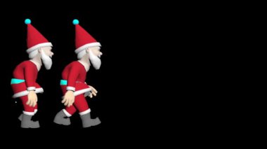 Noel Baba 3 boyutlu animasyon. Noel ağacı. Mutlu Noeller çizgi film animasyonu. Canlandırılmış 3D Noel Xmas