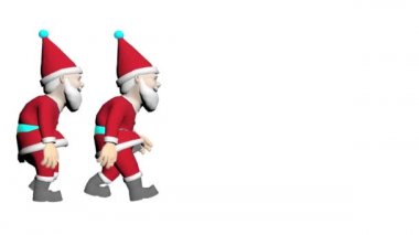 Noel Baba 3 boyutlu animasyon. Noel ağacı. Mutlu Noeller çizgi film animasyonu. Canlandırılmış 3D Noel Xmas