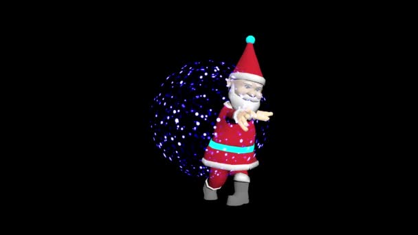 Анимация Санта Клауса Рождественская Елка Веселый Рождественский Мультфильм Анимированный Санта — стоковое видео