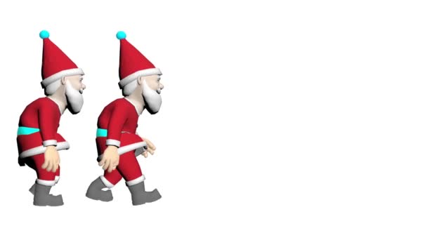 Animacja Świętego Mikołaja Choinka Wesołych Świąt Animacji Kreskówki Animowany Mikołaj — Wideo stockowe