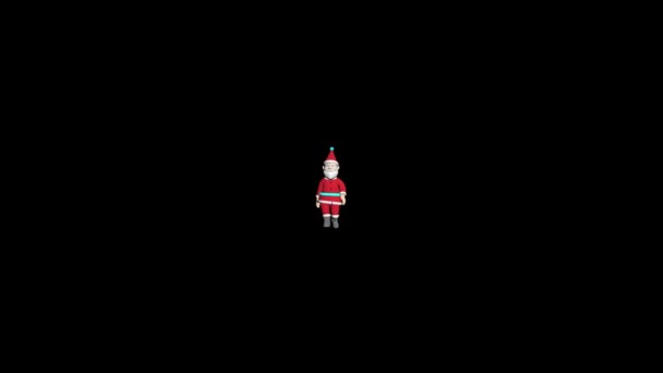 サンタクロース3Dアニメーション クリスマスツリー メリークリスマスアニメ 3Dアニメーション Santa Xmas — ストック動画