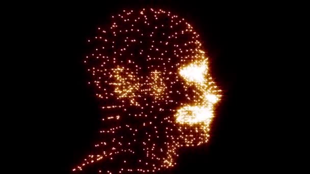 Відео Петлі Вершини Людської Голови Голова Людини Точок Голова Людини — стокове відео