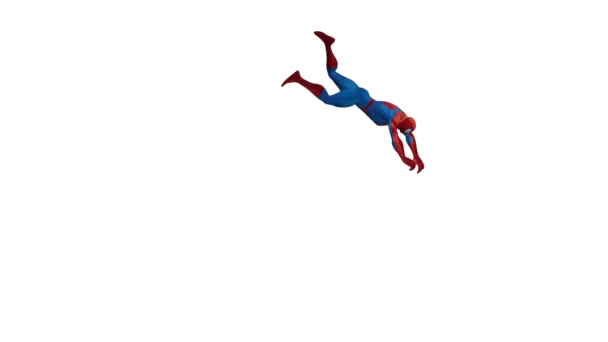 Spider Man Través Animación Spider Verse Del Movimiento Desde Diferentes — Vídeo de stock