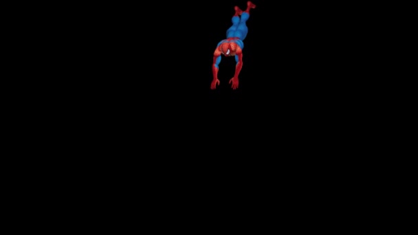 Spider Man Över Spider Verse Animering Rörelse Från Olika Synvinklar — Stockvideo