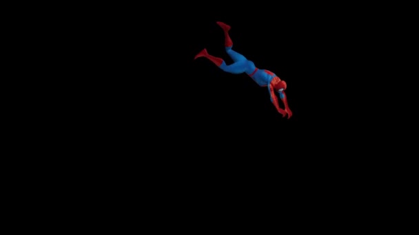 Spider Man Spider Verse Animatie Van Beweging Vanuit Verschillende Invalshoeken — Stockvideo
