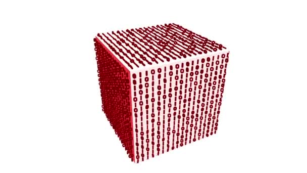 Магічна Анімація Digital Cube Петлі Обертаються Числа Кубі — стокове відео