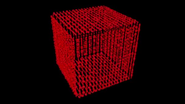 Magical Digital Cube Animation Loops Rotating Numbers Cube — Αρχείο Βίντεο