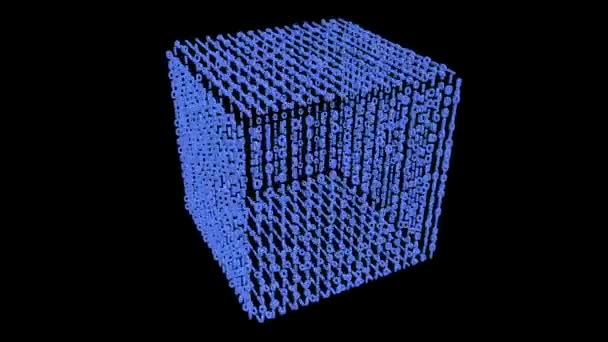 Magical Digital Cube Animation Loops Rotating Numbers Cube — Video