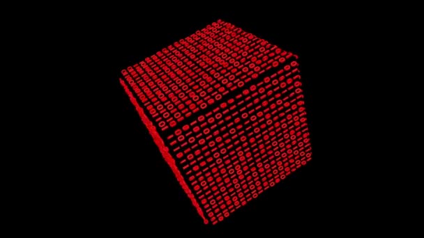 Magical Digital Cube Animation Loops Rotating Numbers Cube — Αρχείο Βίντεο