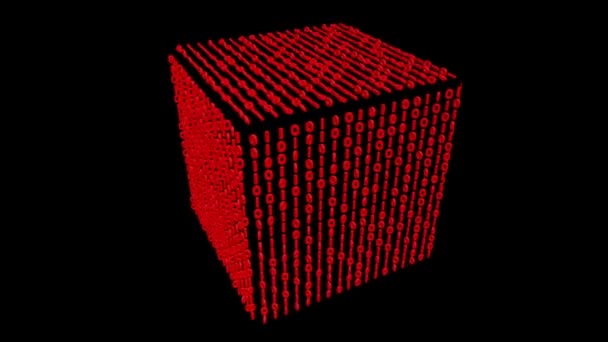 Magical Digital Cube Animație Bucle Numere Rotative Cubul — Videoclip de stoc
