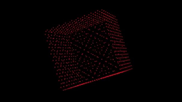 神奇球立方体3D动画 Vj圈 三维立方体上的缩球 — 图库视频影像