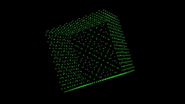 神奇球立方体3D动画 Vj圈 三维立方体上的缩球 — 图库视频影像