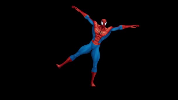 Dancing Spider Man Animation Spider Man Amazing Dancing — стоковое видео