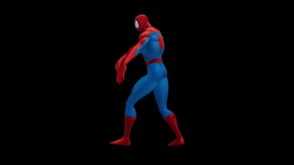 Dansende Spider Man Animatie Van Spider Man Het Geweldige Dansen — Stockvideo