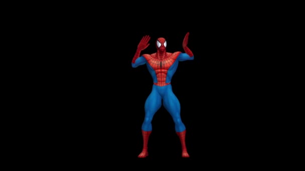 Танцює Людину Павука Анімація Людини Павука Дивовижний Танець — стокове відео