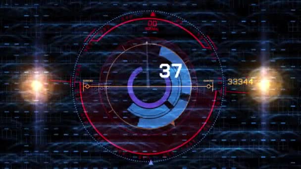 Animated Digital Dashboard Visionary Dashboard Data Analysis Futuristic Display Graphs — 비디오