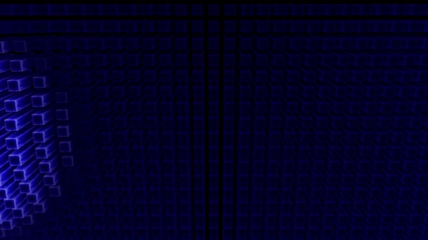 Дивовижна Анімація Неонових Кубиків Тривимірна Анімація Кубиків Освітлення Магічне Деформування — стокове відео