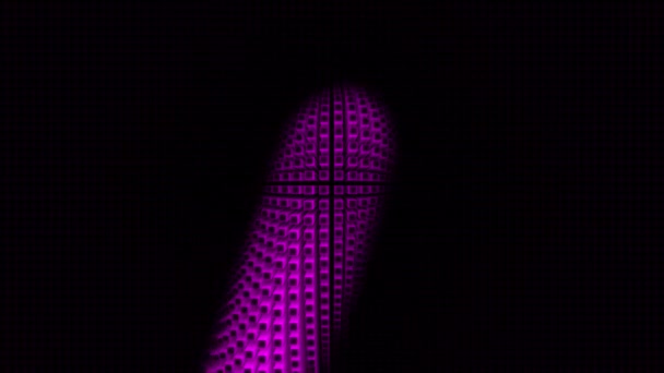 Niesamowita Animacja Neonowych Kostek Oświetlenie Kostki Animacji Magiczna Deformacja Płaszczyzny — Wideo stockowe
