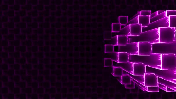 Nanılmaz Boyutlu Neon Küp Animasyonu Boyutlu Işıklandırma Küpleri Animasyonu Boyutlu — Stok video