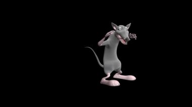 Dans eden fare. Fare dans ediyor. Üç boyutlu gerçekçi profesyonel animasyon. Üç boyutlu video görüntüleri. Şeffaf arka plan. Alfa kanalı dahil.