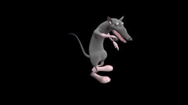 Dans eden fare. Fare dans ediyor. Üç boyutlu gerçekçi profesyonel animasyon. Üç boyutlu video görüntüleri. Şeffaf arka plan. Alfa kanalı dahil.