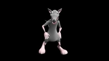 Dans eden fare. Fare dans ediyor. Üç boyutlu gerçekçi profesyonel animasyon. Üç boyutlu video görüntüleri. Şeffaf arka plan. Alfa kanalı dahil.