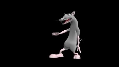 Dans eden fare. Fare dans ediyor. Üç boyutlu gerçekçi profesyonel animasyon. Üç boyutlu video görüntüleri. Şeffaf arka plan. Alfa kanalı dahil.