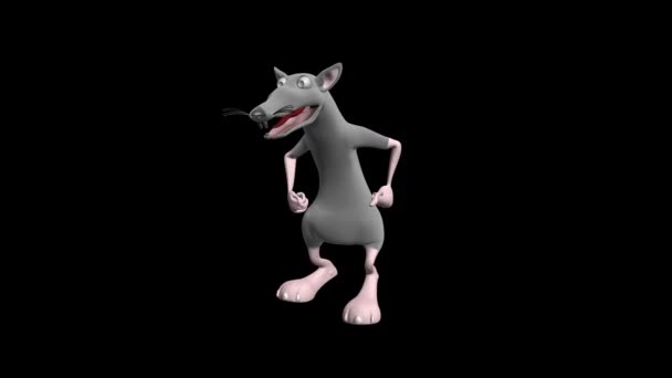 Een Dansende Muis Rat Danst Realistische Professionele Animatie Videobeelden Doorzichtige — Stockvideo