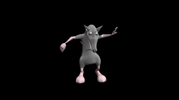 Dansande Mus Råttan Dansar Realistisk Professionell Animation Videofilmer Transparent Bakgrund — Stockvideo