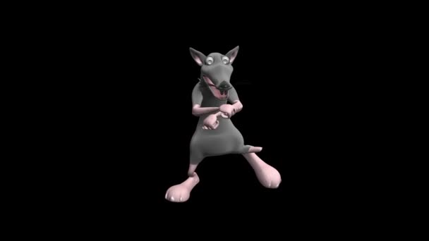 Táncoló Egér Patkány Táncol Realisztikus Professzionális Animáció Videofelvétel Átlátszó Háttér — Stock videók