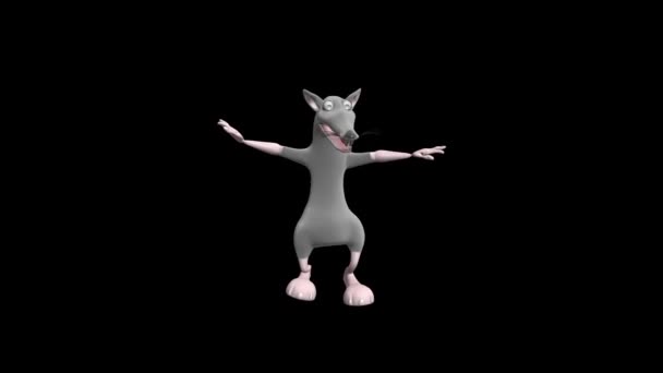 Танцующая Мышь Крыса Танцует Реалистичная Профессиональная Анимация Видео Кадры Прозрачный — стоковое видео