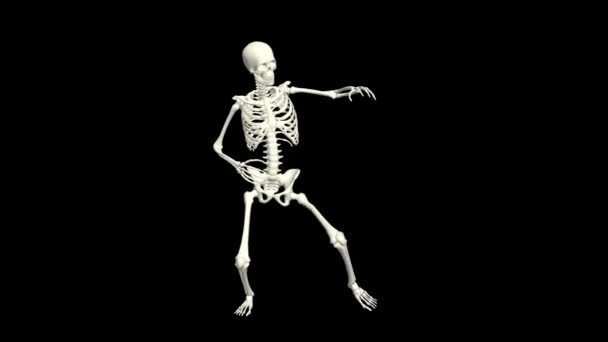 Dancing Skeleton Skeleton Dance Animation — стоковое видео