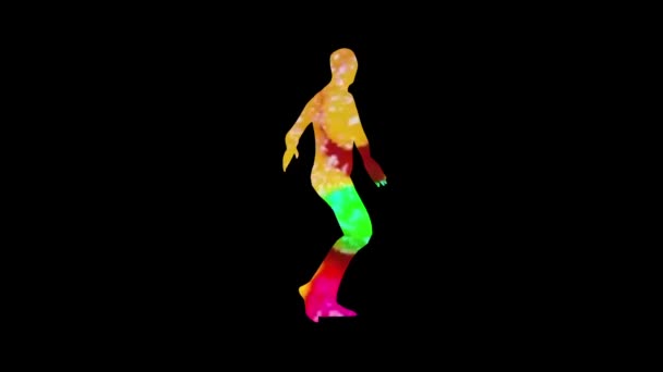 Loop Amazing Visuals Outlined Colour Dance Footage Nightclub Dancers Disco — Video