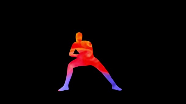 Цикл Дивовижні Візуальні Ефекти Викладені Кольорові Танцювальні Кадри Танцюристи Нічного — стокове відео