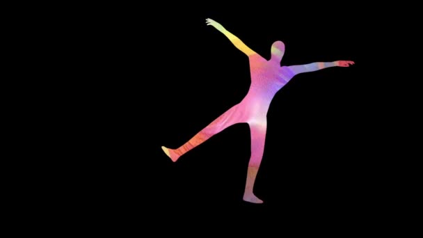 Цикл Дивовижні Візуальні Ефекти Викладені Кольорові Танцювальні Кадри Танцюристи Нічного — стокове відео