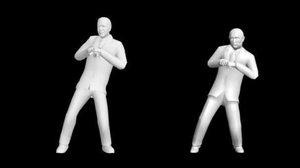 Dans Eden Başkan Boyutlu Animasyon Süper Gerçekçi Dans — Stok video