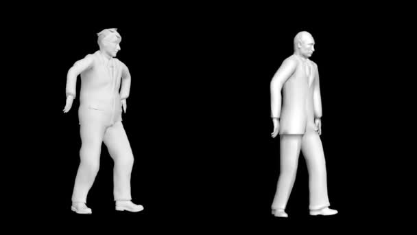 跳舞的总统3D动画 超现实的舞蹈 — 图库视频影像