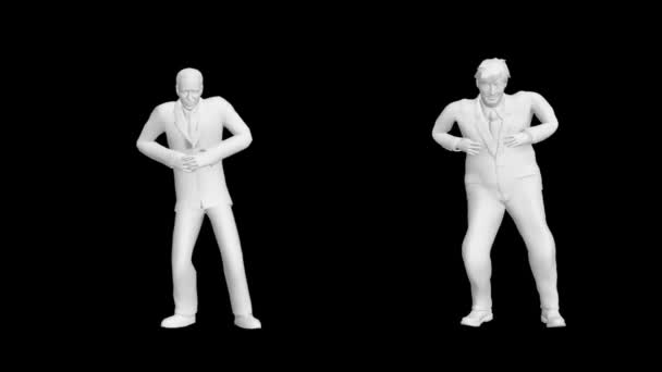 跳舞的总统3D动画 超现实的舞蹈 — 图库视频影像