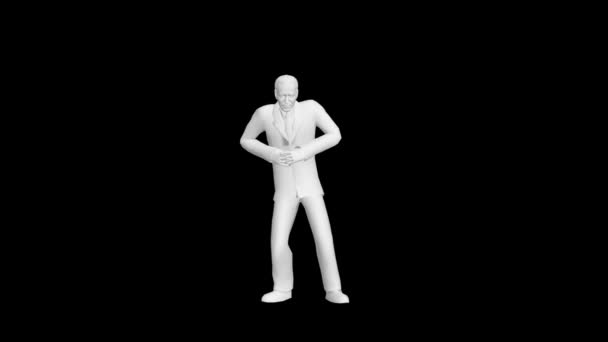 Dans Eden Başkan Boyutlu Animasyon Süper Gerçekçi Dans — Stok video