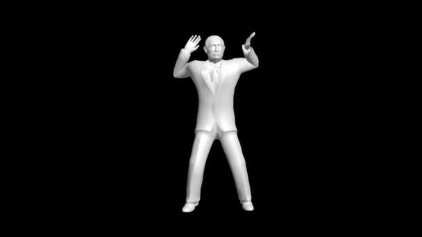 Tańczący Prezydent Animacja Super Realistyczny Taniec — Wideo stockowe