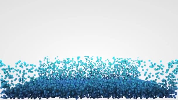 Parçacık Bazlı Boyutlu Sıvı Simülasyonu Sıvı Çarpışması — Stok video