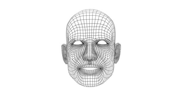 Falar Cabeça Humana Cabeça Malha Falante Conversa Cabeça Grade Animação — Vídeo de Stock