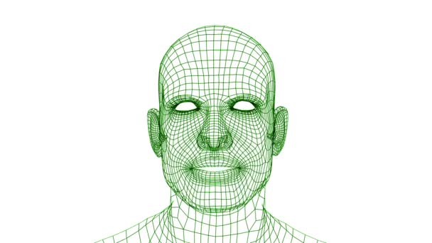 说人的头 会说话的网眼头你在说什么 3D动画 — 图库视频影像